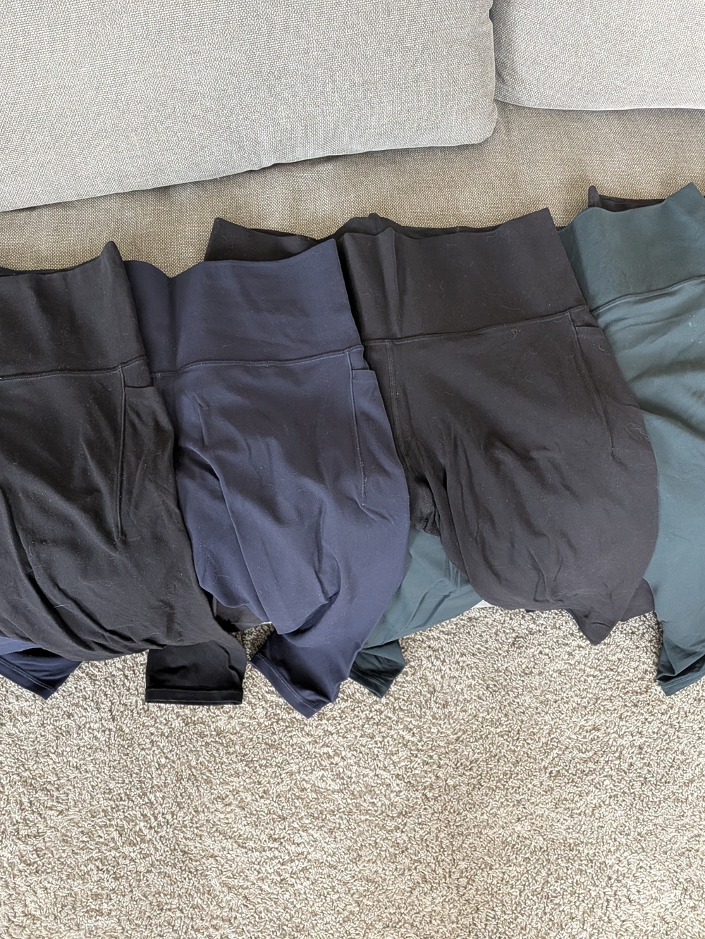 Set Of FIVE (5) Athleta Black Salutation Stash Tight Leggings - 1X